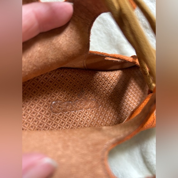 Casta nwot cognac suede leather gladiator lace up sandals size 38 Boho peasant - Picture 3 of 9